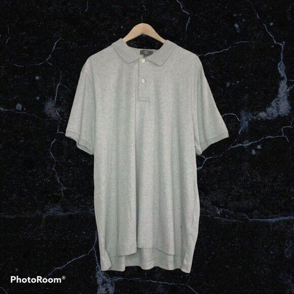 Calvin Klein CK Logo Men's XL Gray 100% Cotton Soft Basic Polo Shirt